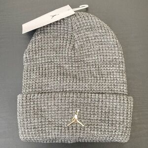 Jordan Gray Waffle Ribbed Knit Hat Beanie